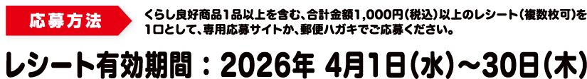 応募方法・レシート有効期間